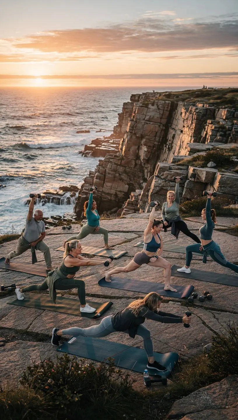Kobieta w trakcie sesji jogi z taÅ›mami oporowymi, skupiona na poprawie elastycznoÅ›ci i wytrzymaÅ‚oÅ›ci.